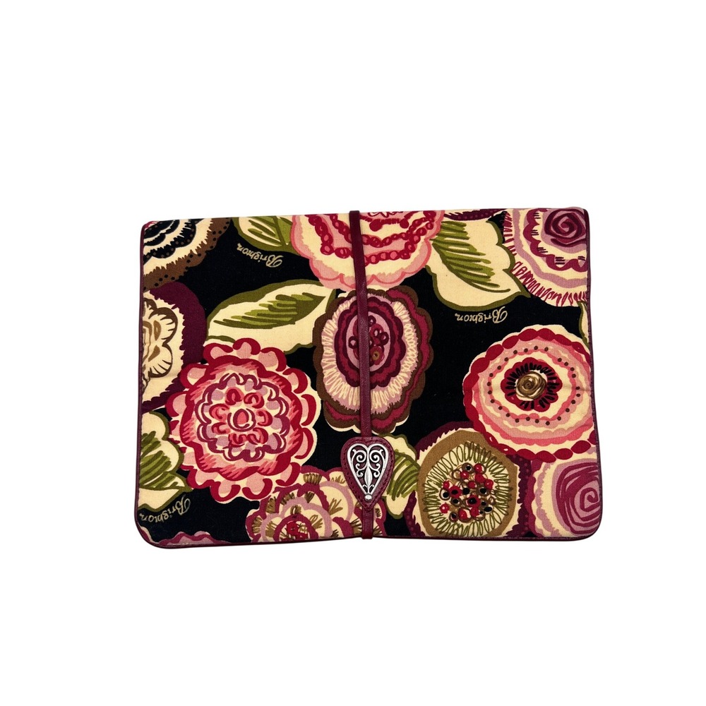 Brighton Jewelry Roll Women OS Multicolor Excellent Floral Canvas Heart Travel